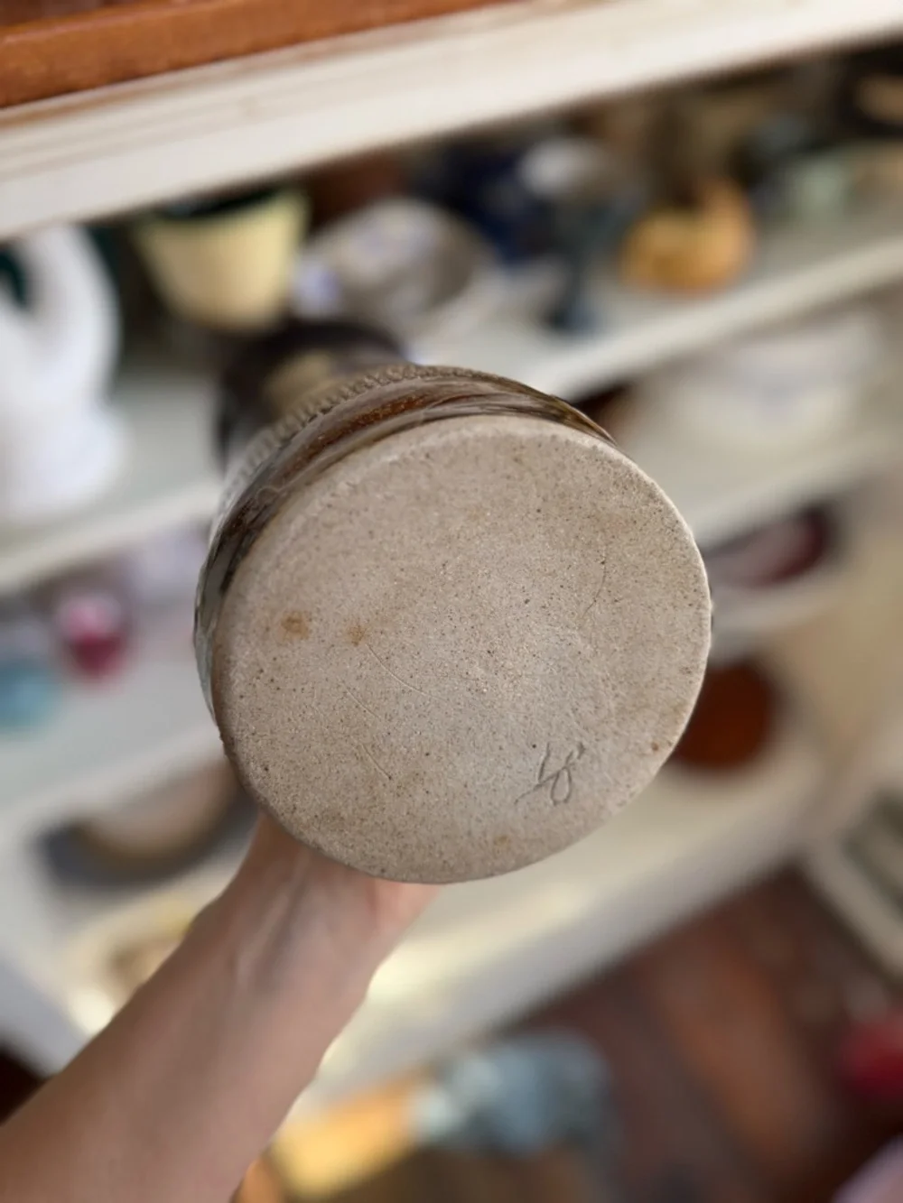 Handmade Ceramic Vase in Brown and Cream